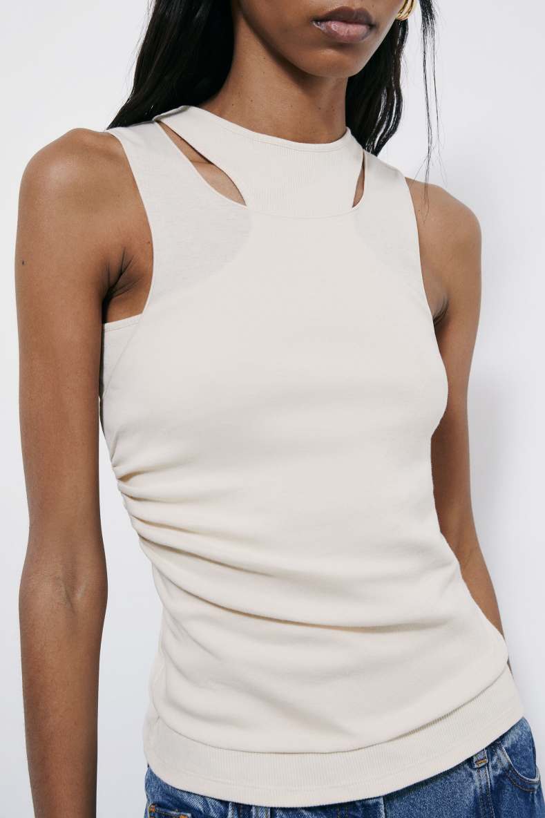 Double layer jersey tank top, White, Patrizia Pepe