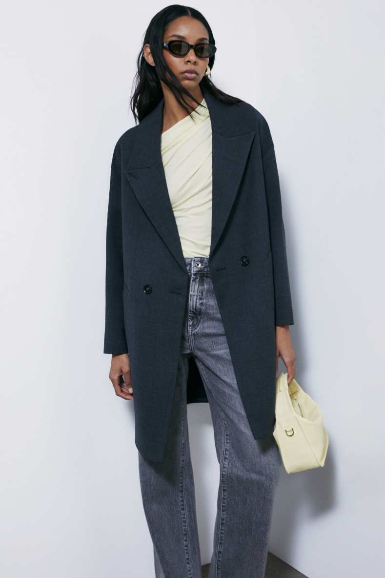 Double-breasted overcoat, Grey, Patrizia Pepe