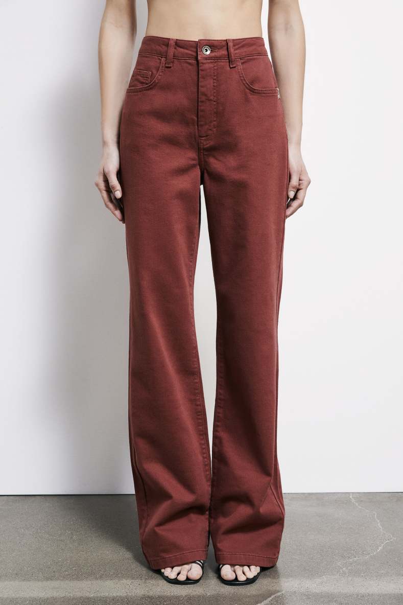 Straight high waist jeans, Brown, Patrizia Pepe