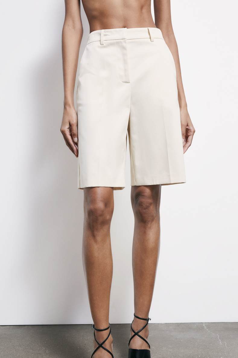 Cotton tailored Bermuda shorts, White, Patrizia Pepe