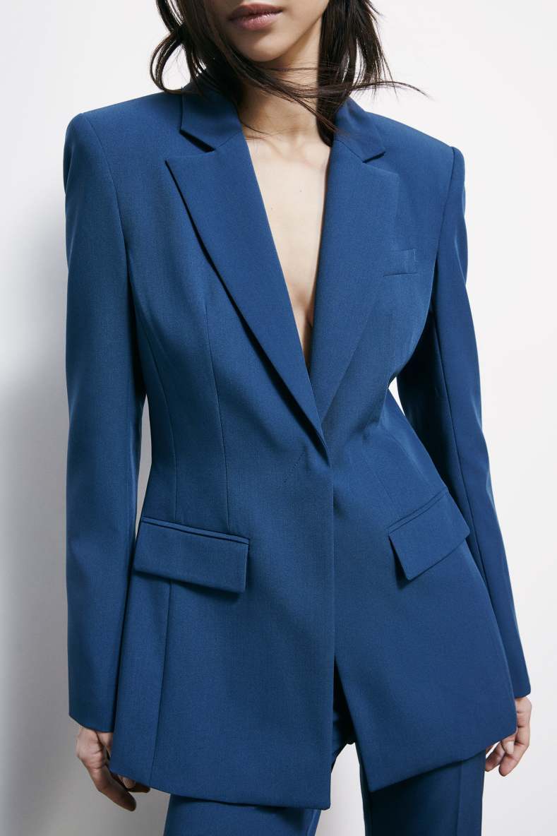 Taillierter Blazer aus Viskose, Blau, Patrizia Pepe