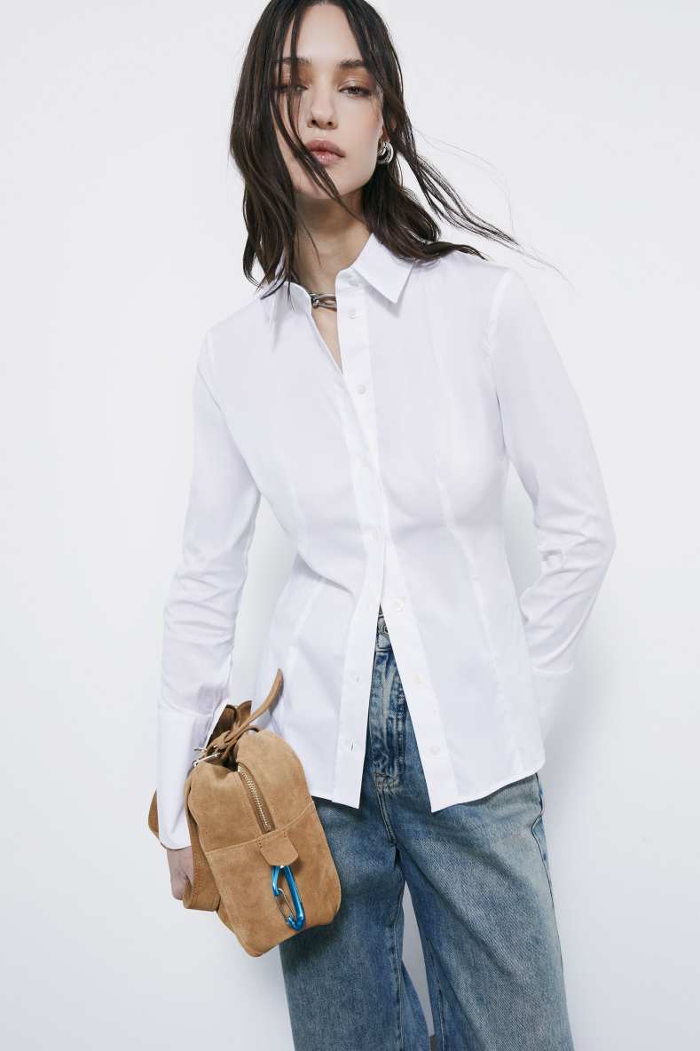 Рубашка с длинным рукавом, Белый, Patrizia Pepe