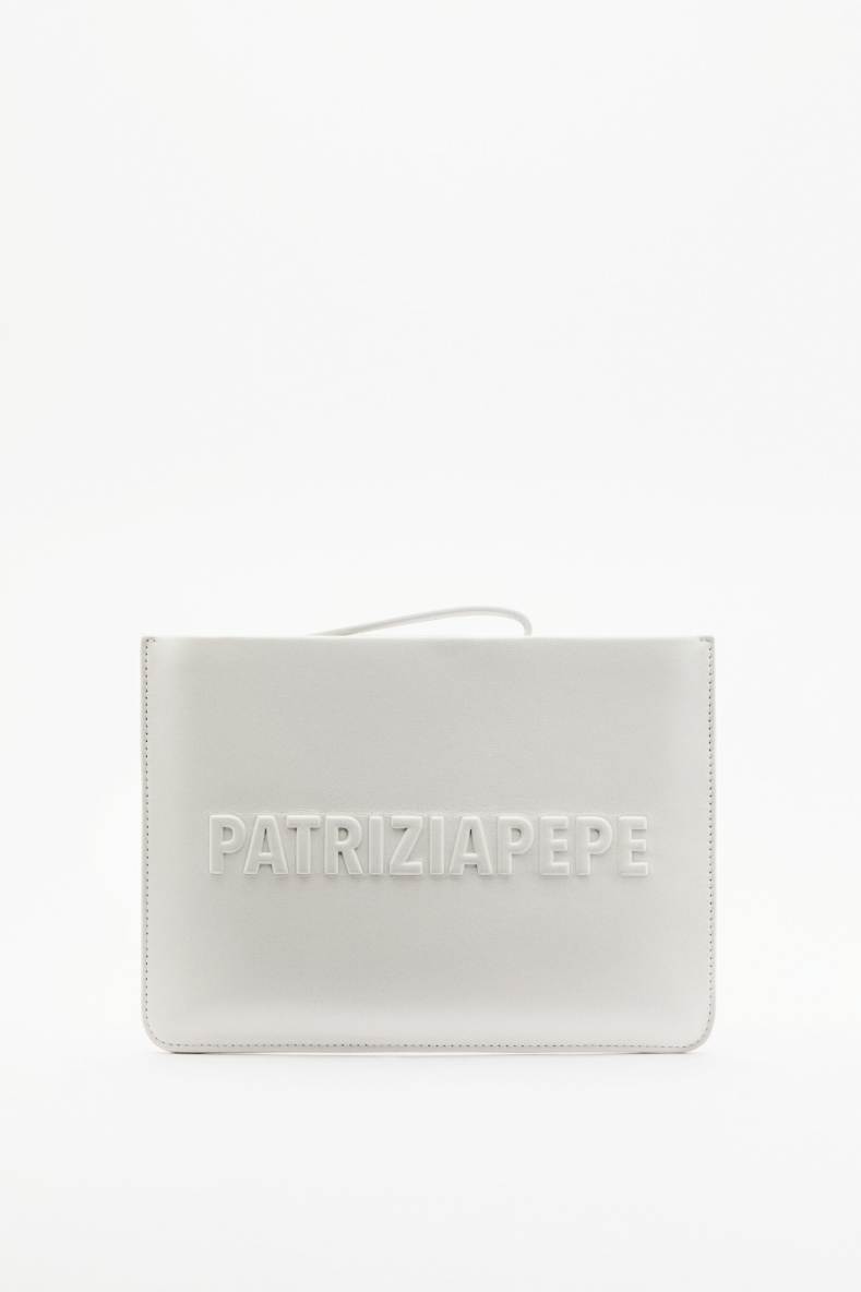 Сумка-клатч (IM)PERFECTION из кожи, Белый, Patrizia Pepe
