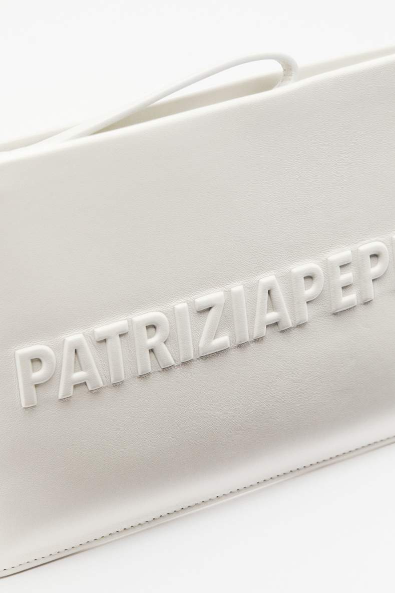 Сумка-клатч (IM)PERFECTION из кожи, Белый, Patrizia Pepe