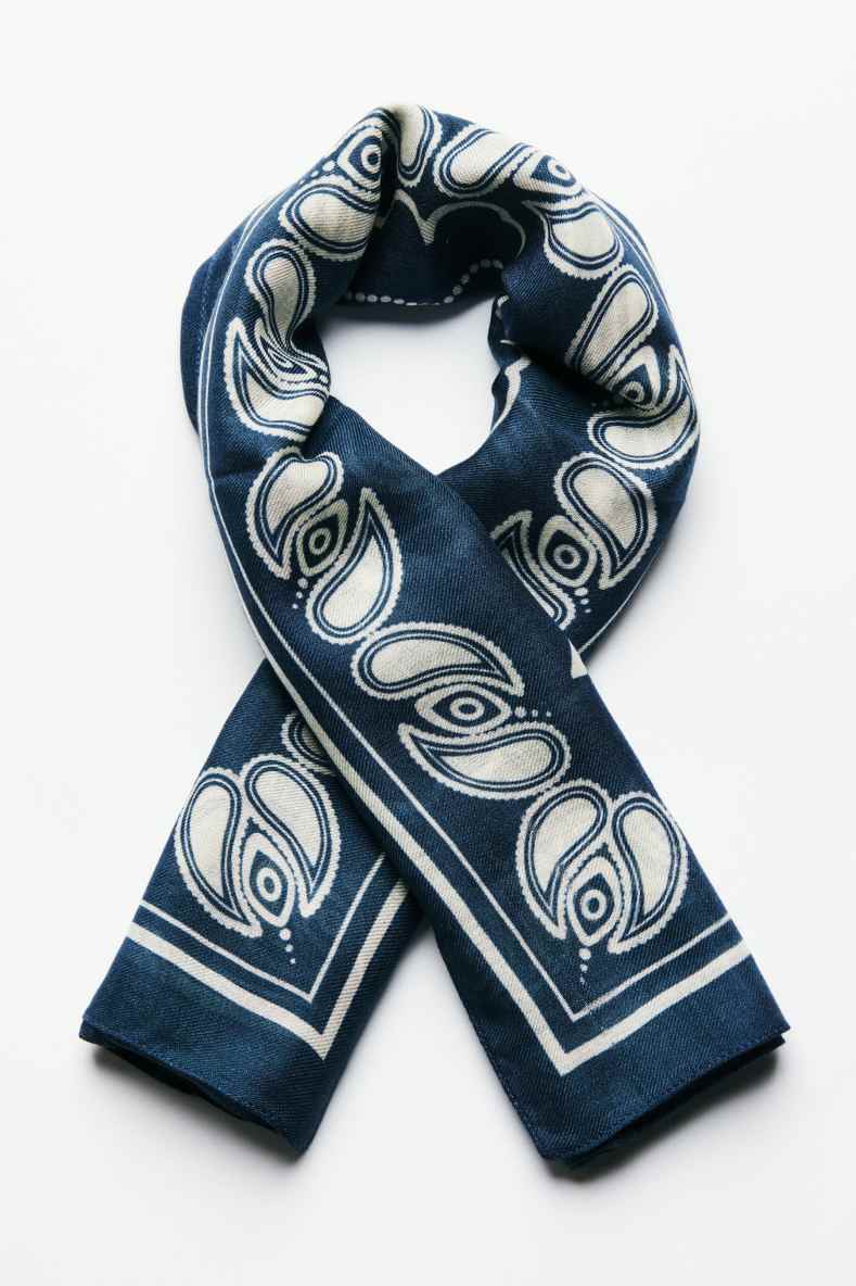 Modal scarf with graphic print, Blue, Patrizia Pepe