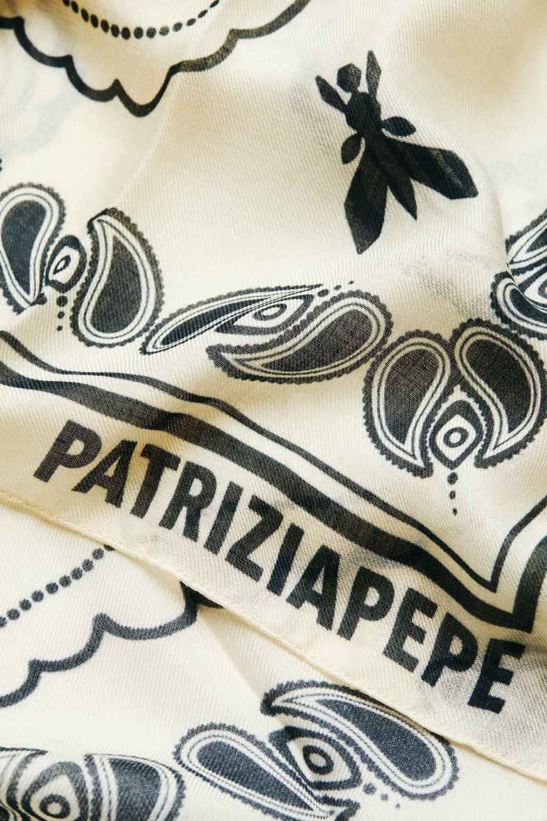 Шарф с графическим принтом, Белый, Patrizia Pepe