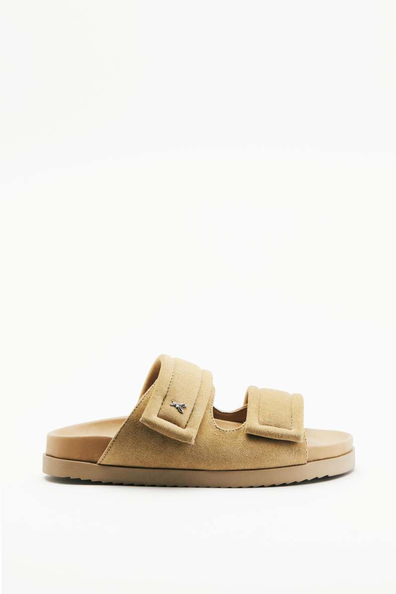 Suede Fly slippers, Beige, Patrizia Pepe