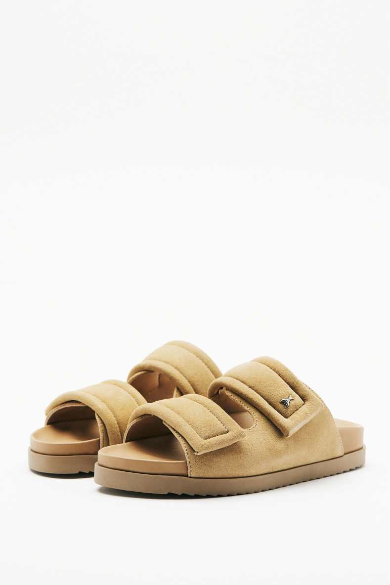 Suede Fly slippers, Beige, Patrizia Pepe