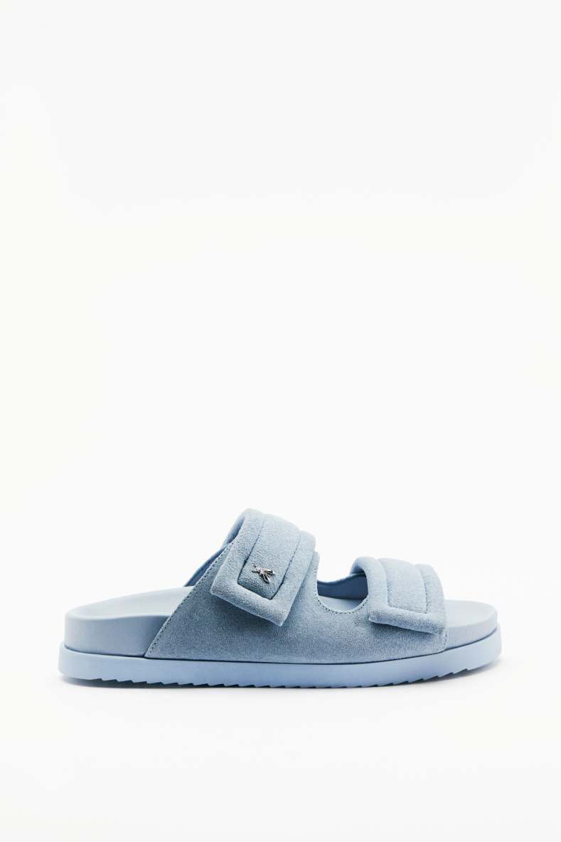 Suede Fly slippers, Light blue, Patrizia Pepe