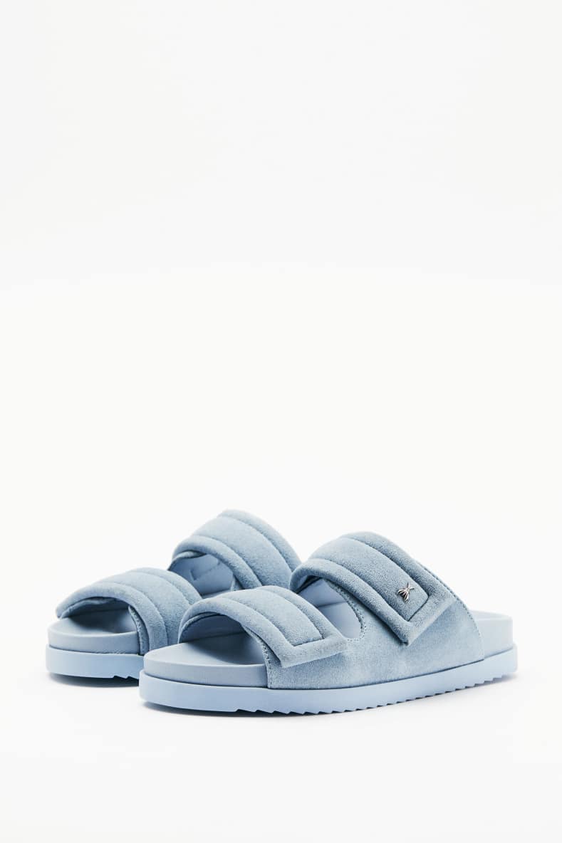 Suede Fly slippers, Light blue, Patrizia Pepe