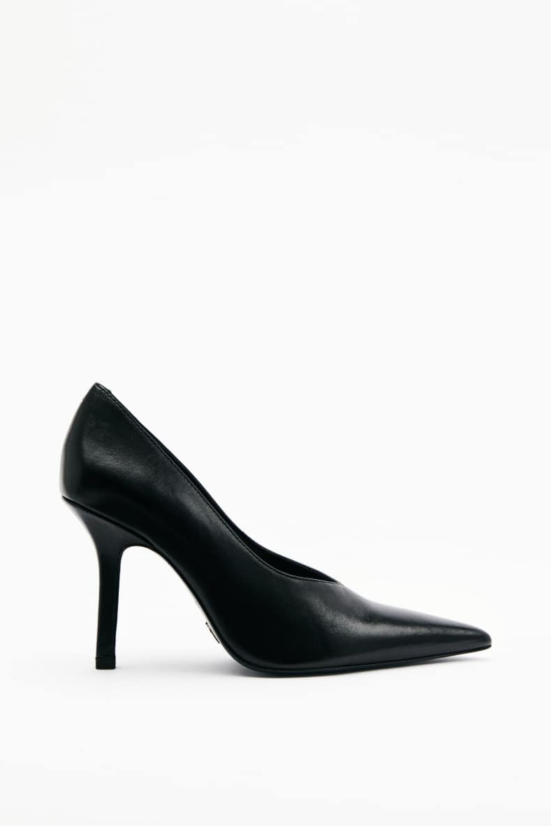 Glossy leather slingbacks, Black, Patrizia Pepe