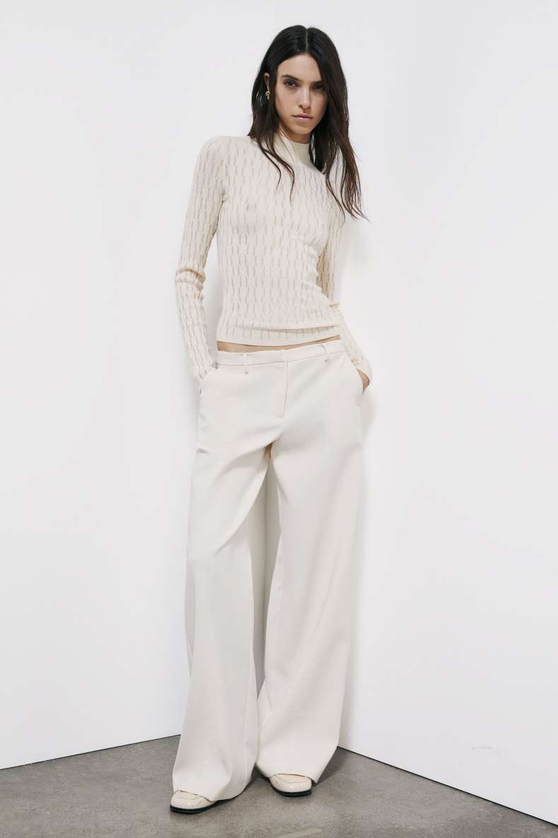 Jacquard wool turtleneck sweater, White, Patrizia Pepe