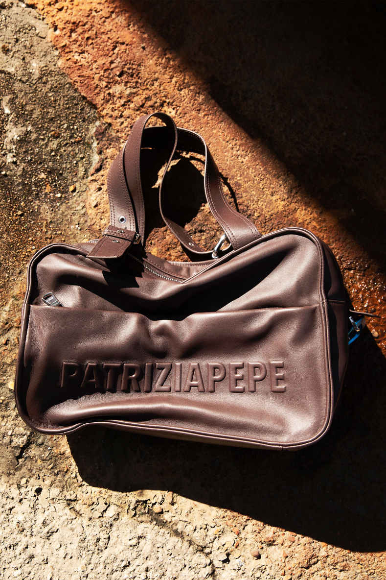 (IM)PERFECTION shopping bag in leather, Brown, Patrizia Pepe