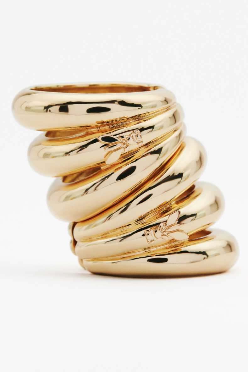 Large Metal Circle earcuffs, Gold, Patrizia Pepe