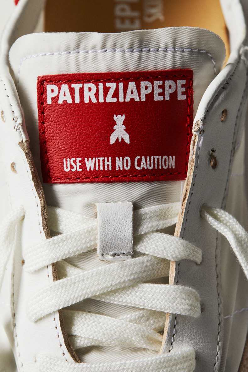 Running SKIN Sneakers '93 in nylon, White/Red, Patrizia Pepe