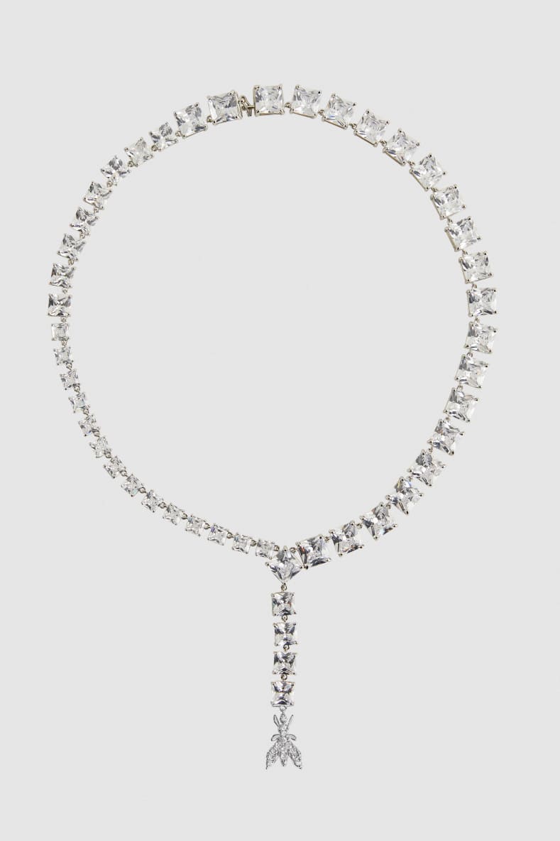 Diamond Cut asymmetrical necklace, Silver, Patrizia Pepe