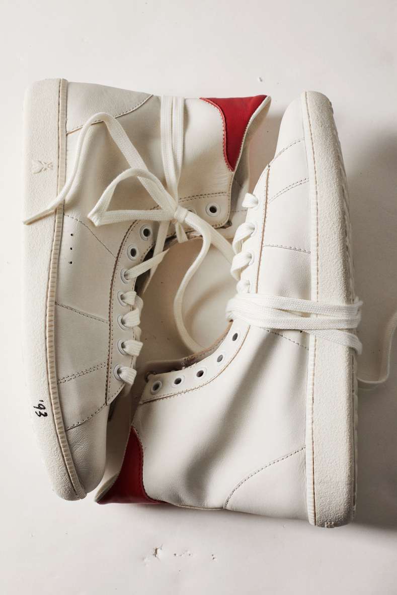 HI-SKIN Sneakers '93 in nappa leather, White/Red, Patrizia Pepe