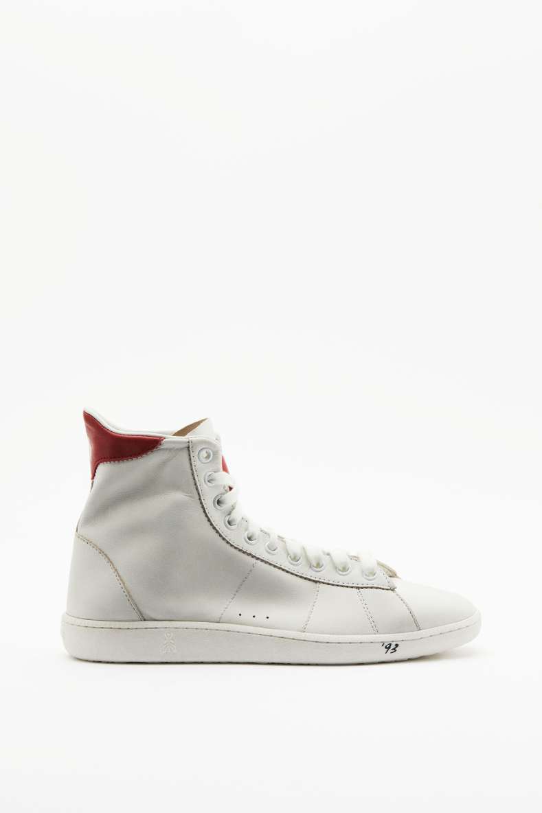 HI-SKIN Sneakers '93 in nappa leather, White/Red, Patrizia Pepe