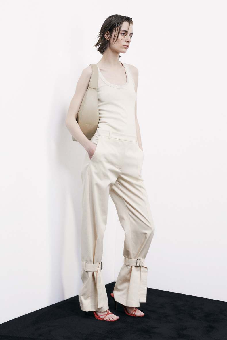 Cotton pants with strap, White, Patrizia Pepe