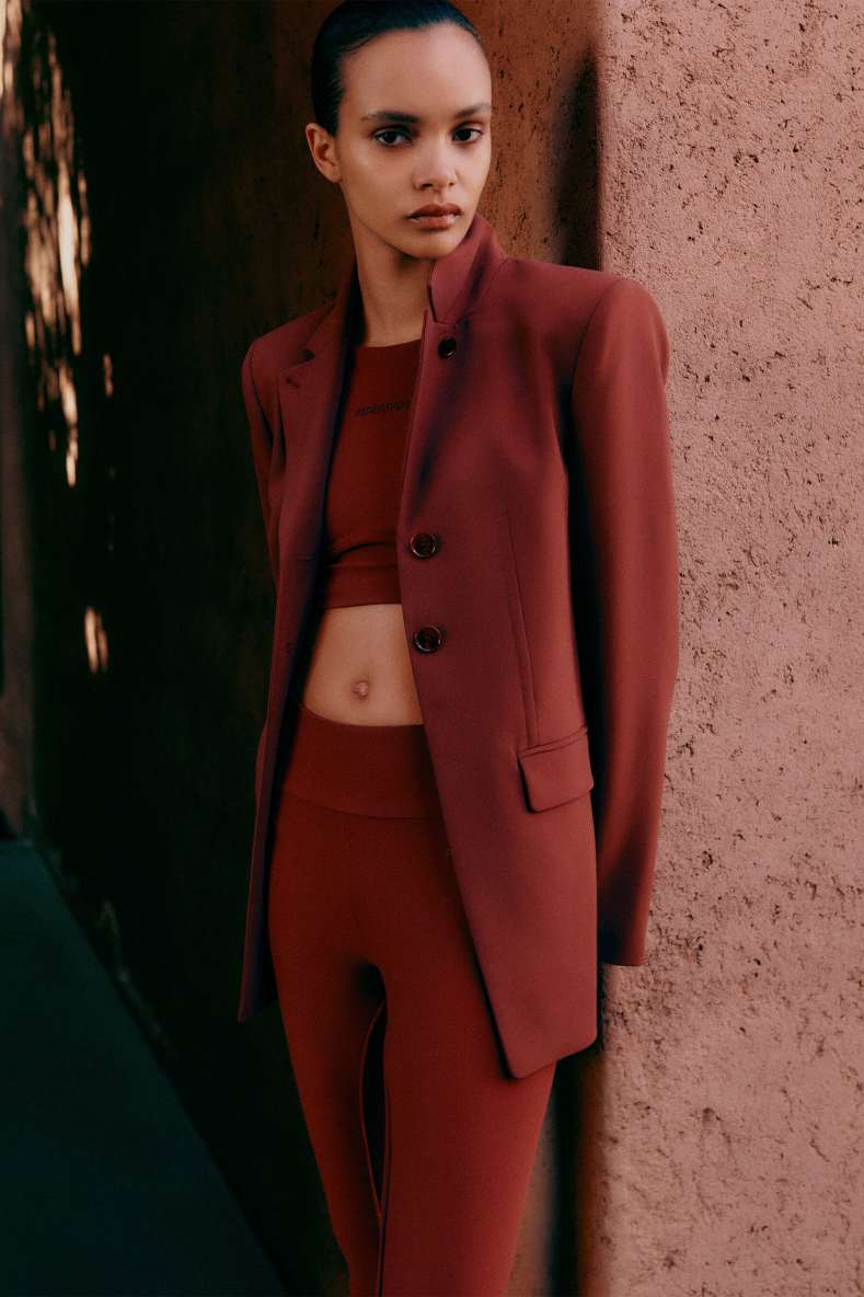 Slim tailored blazer, Brown, Patrizia Pepe