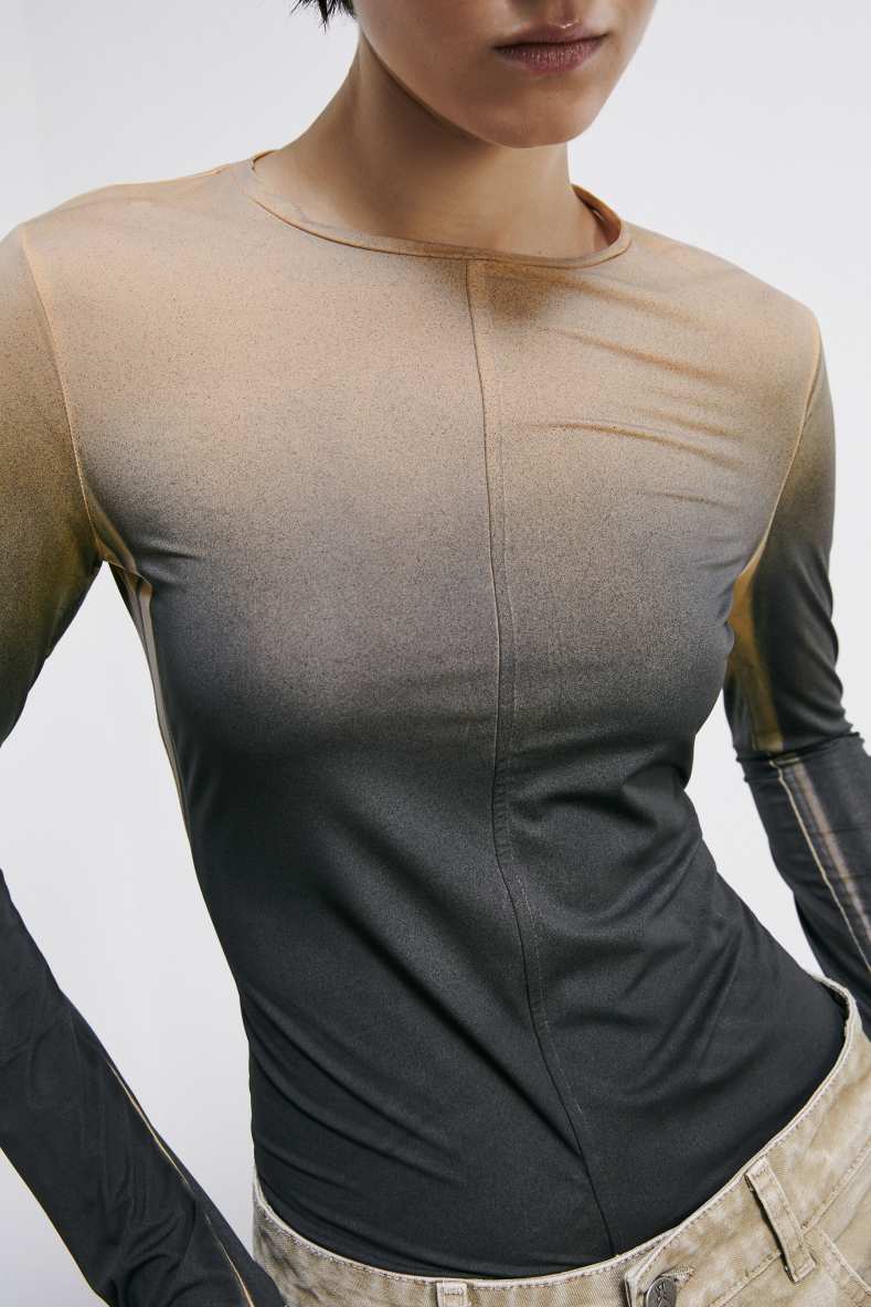 T-shirt en jersey d&eacute;grad&eacute;, Beige, Patrizia Pepe