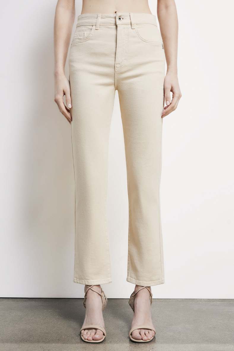 High waist cigarette jeans, White, Patrizia Pepe