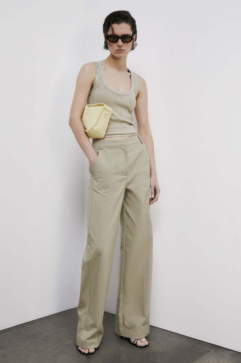 Light cotton palazzo pants, Beige, Patrizia Pepe