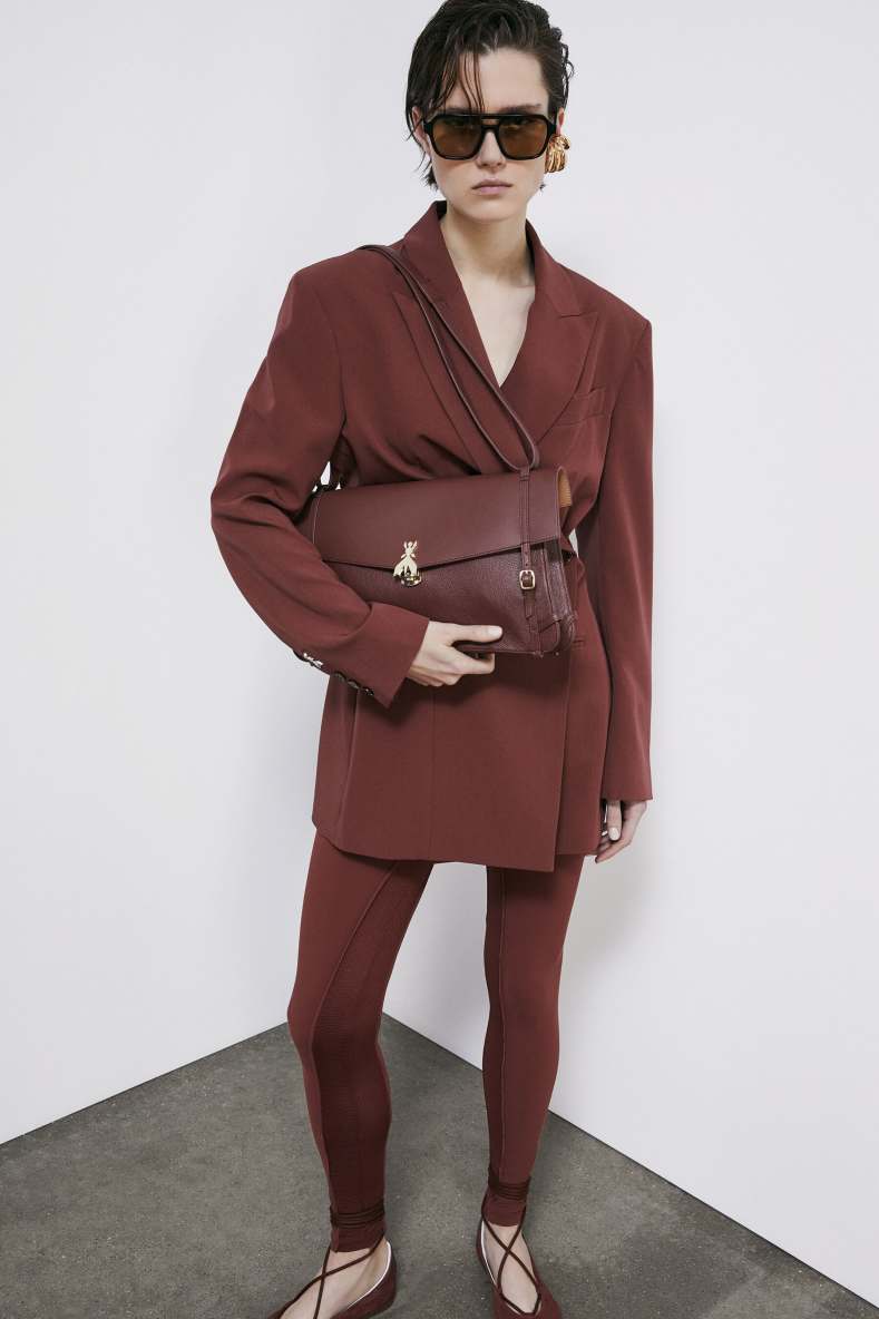 Fly Bamby Jour leather shoulder bag, Brown, Patrizia Pepe