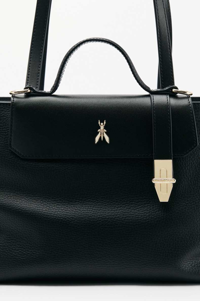 Sac Modern Utility en cuir, Noir, Patrizia Pepe