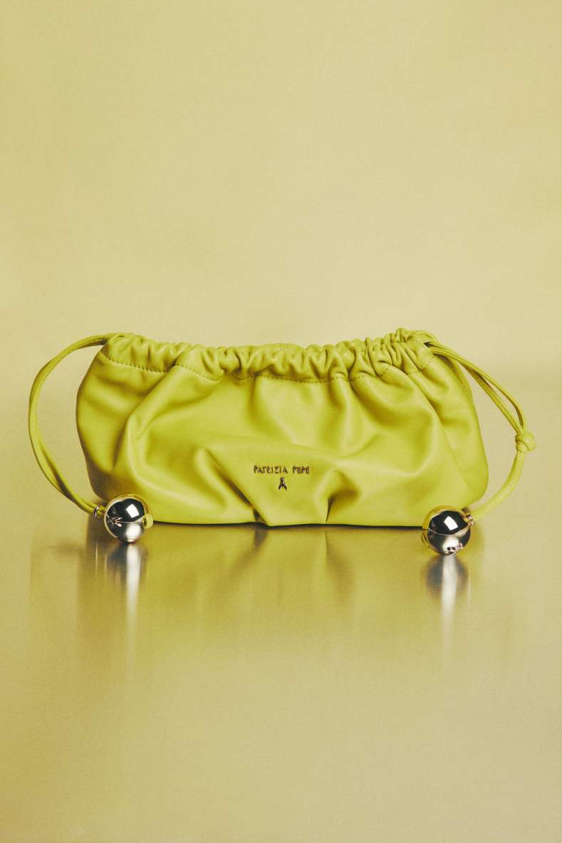 Leather Clutch &ldquo;Bubble&rdquo; Small, Green, Patrizia Pepe