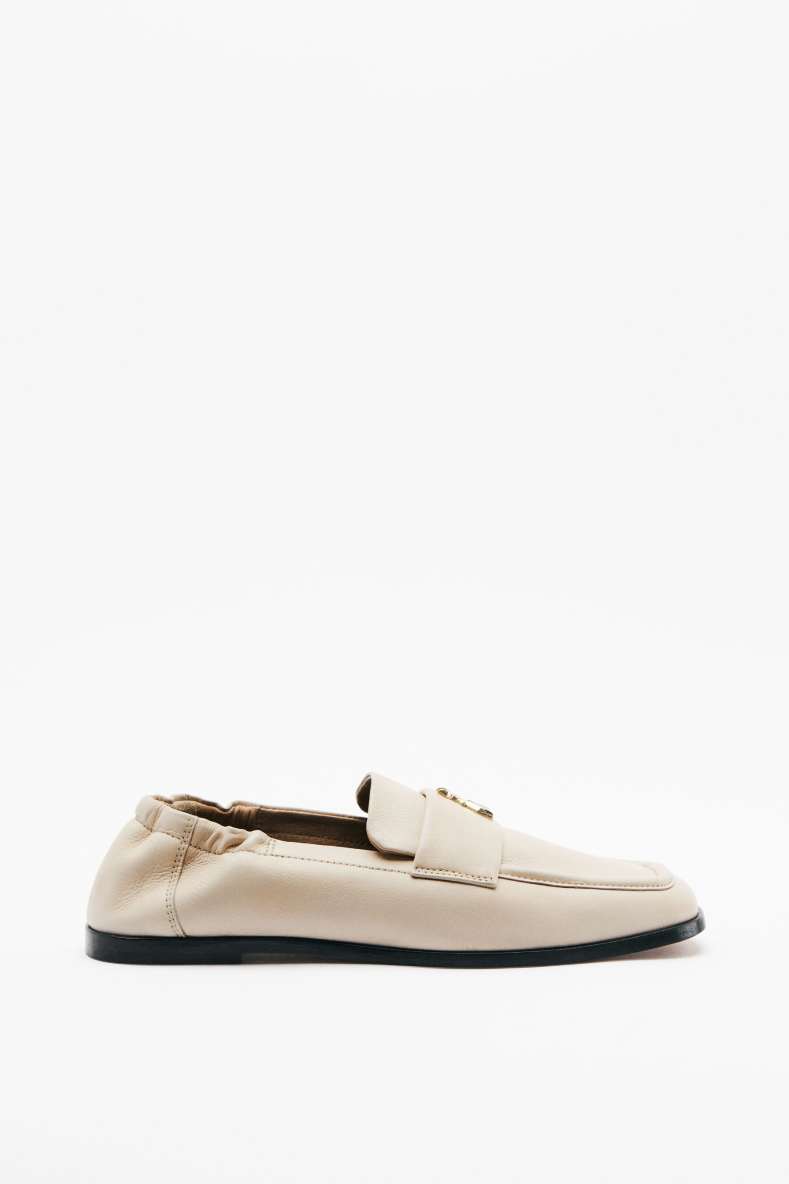 Soft Square leather loafers, White, Patrizia Pepe
