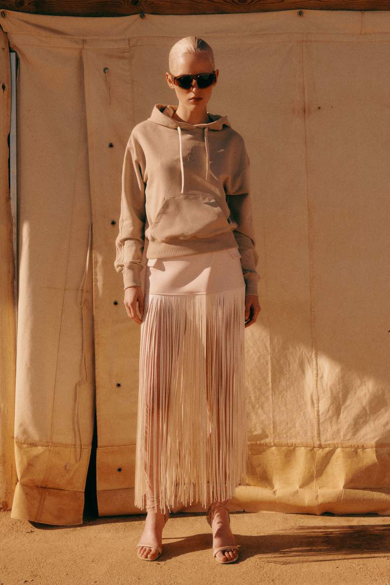 Cotton sweatshirt with hood, Beige, Patrizia Pepe