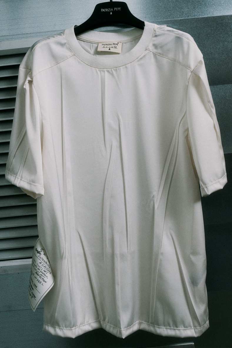 The Satin T-Shirt, White, Patrizia Pepe