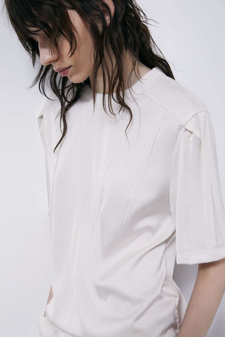 The Satin T-Shirt, White, Patrizia Pepe