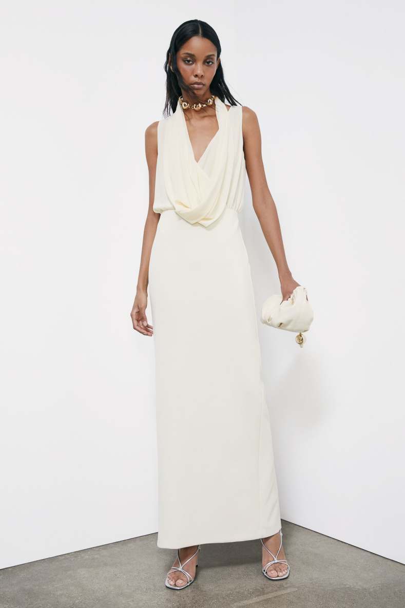 Draped long ceremony dress, 0, Patrizia Pepe