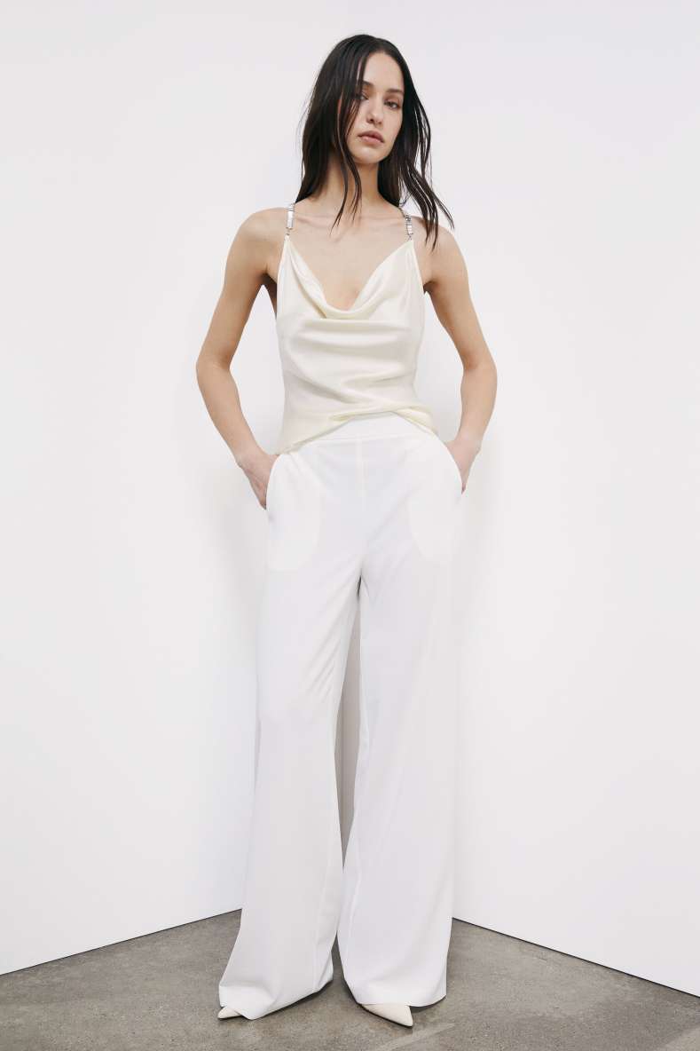 Silk top with jewelled chain detail, 0, Patrizia Pepe