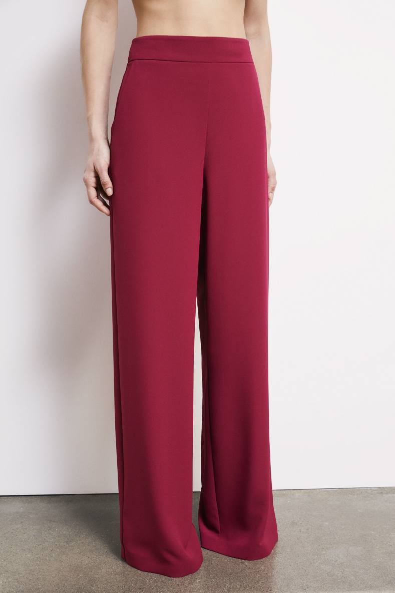 Palazzo cr&ecirc;pe trousers, Red, Patrizia Pepe