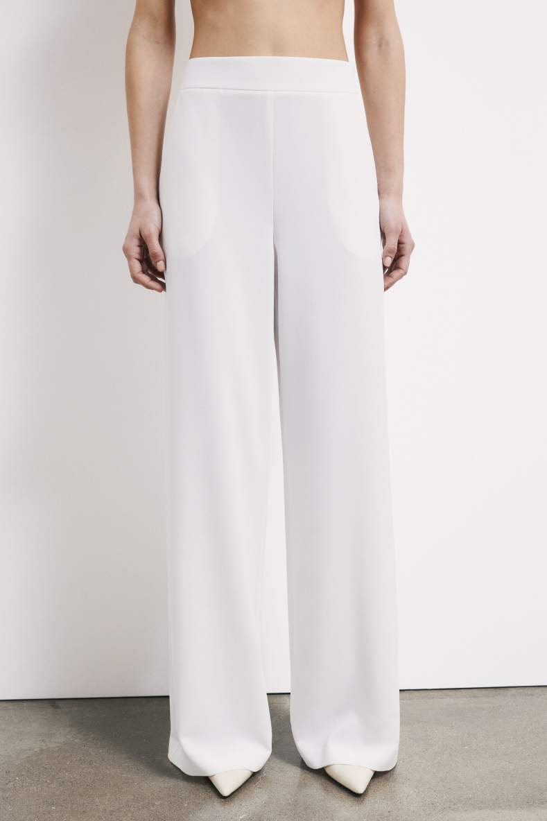Palazzo cr&ecirc;pe trousers, White, Patrizia Pepe