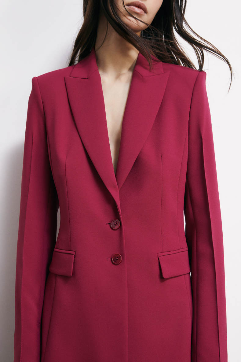 Slim cr&ecirc;pe blazer, Red, Patrizia Pepe