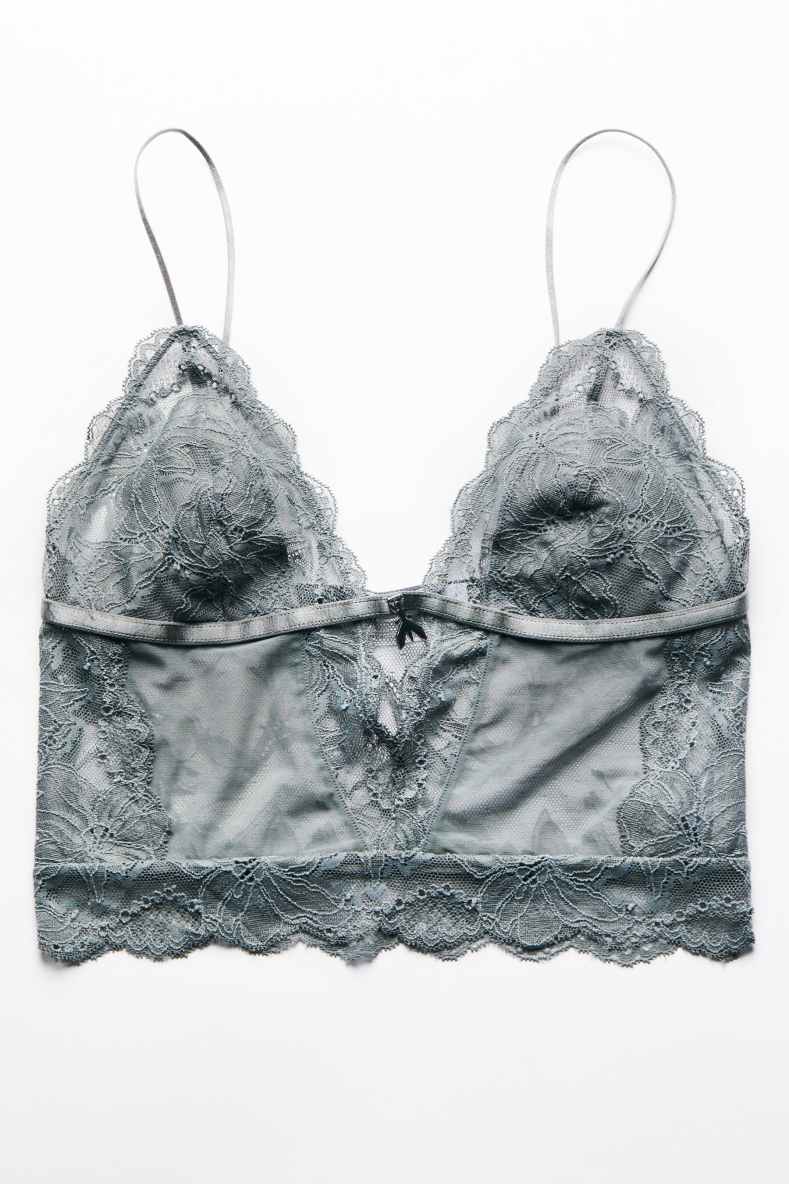 Lace bralette, Grey, Patrizia Pepe