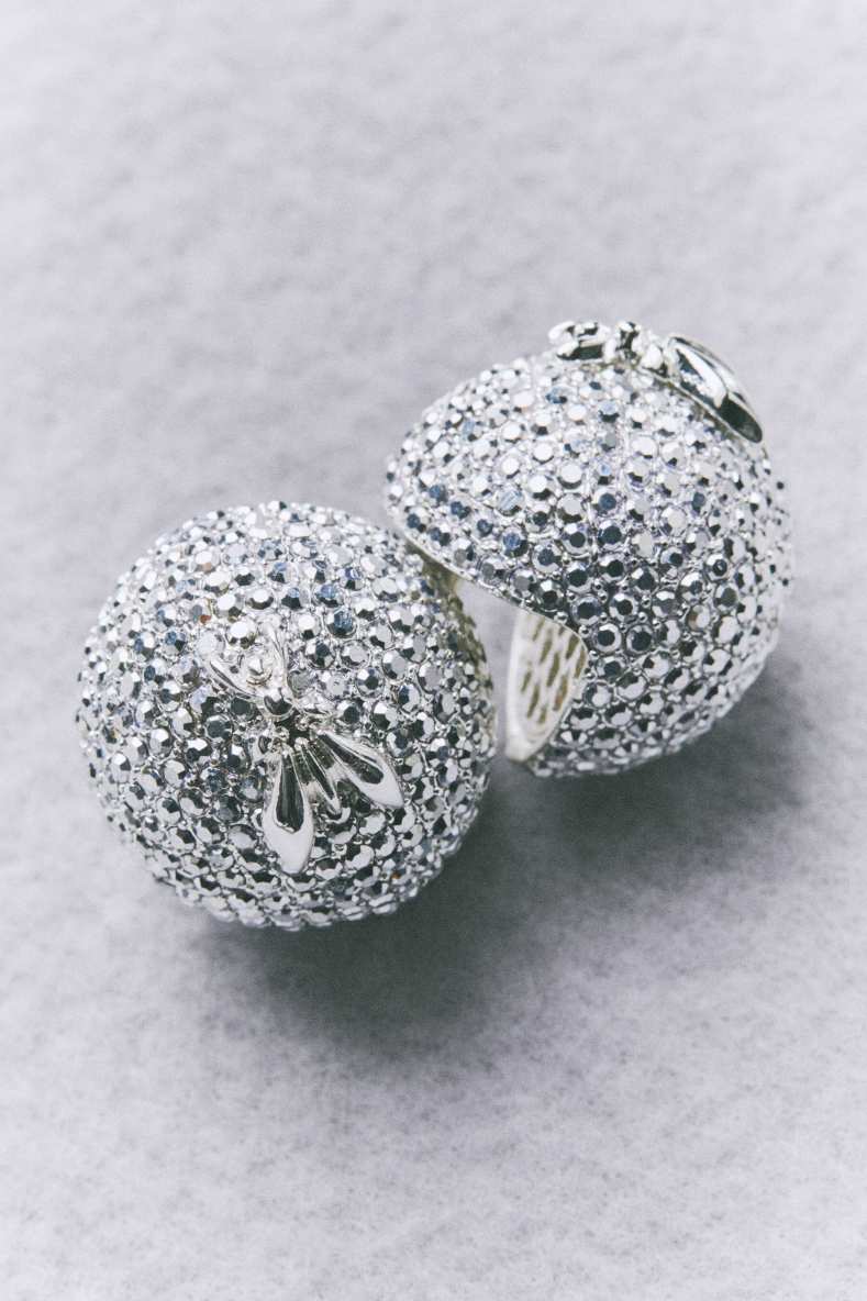 Crystal Sphere earrings, Silver, Patrizia Pepe