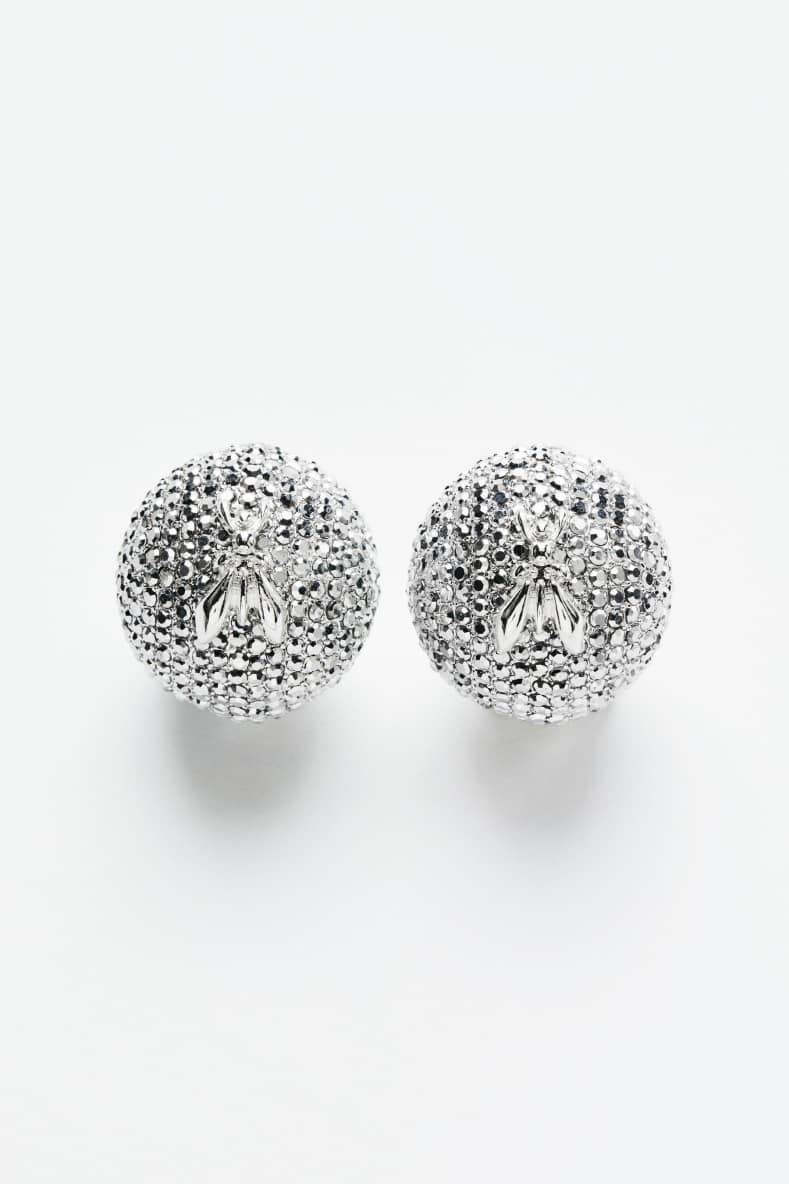 Crystal Sphere earrings, Silver, Patrizia Pepe
