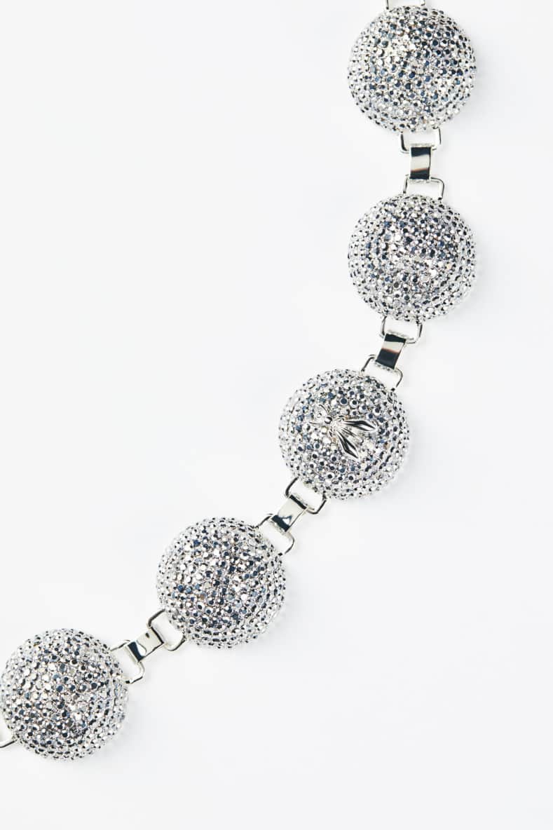 Crystal Sphere Necklace, Silver, Patrizia Pepe