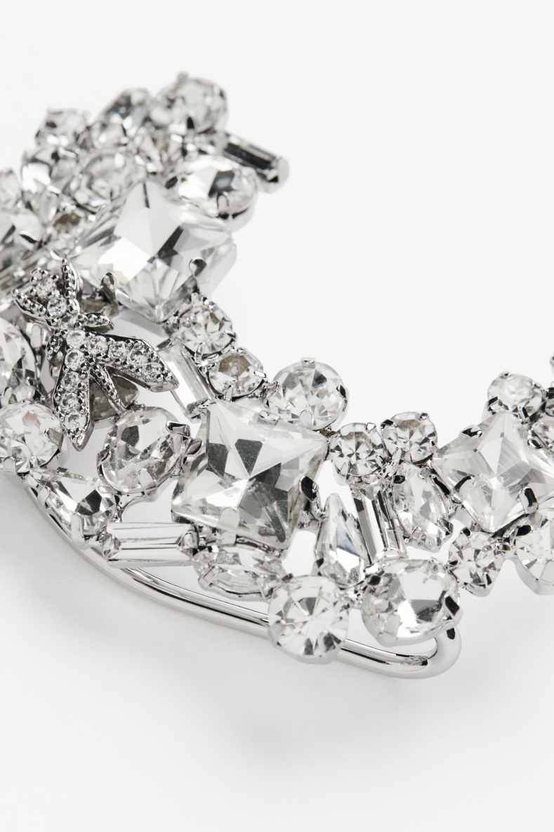 Ear cuff Diamond Cut, Plata