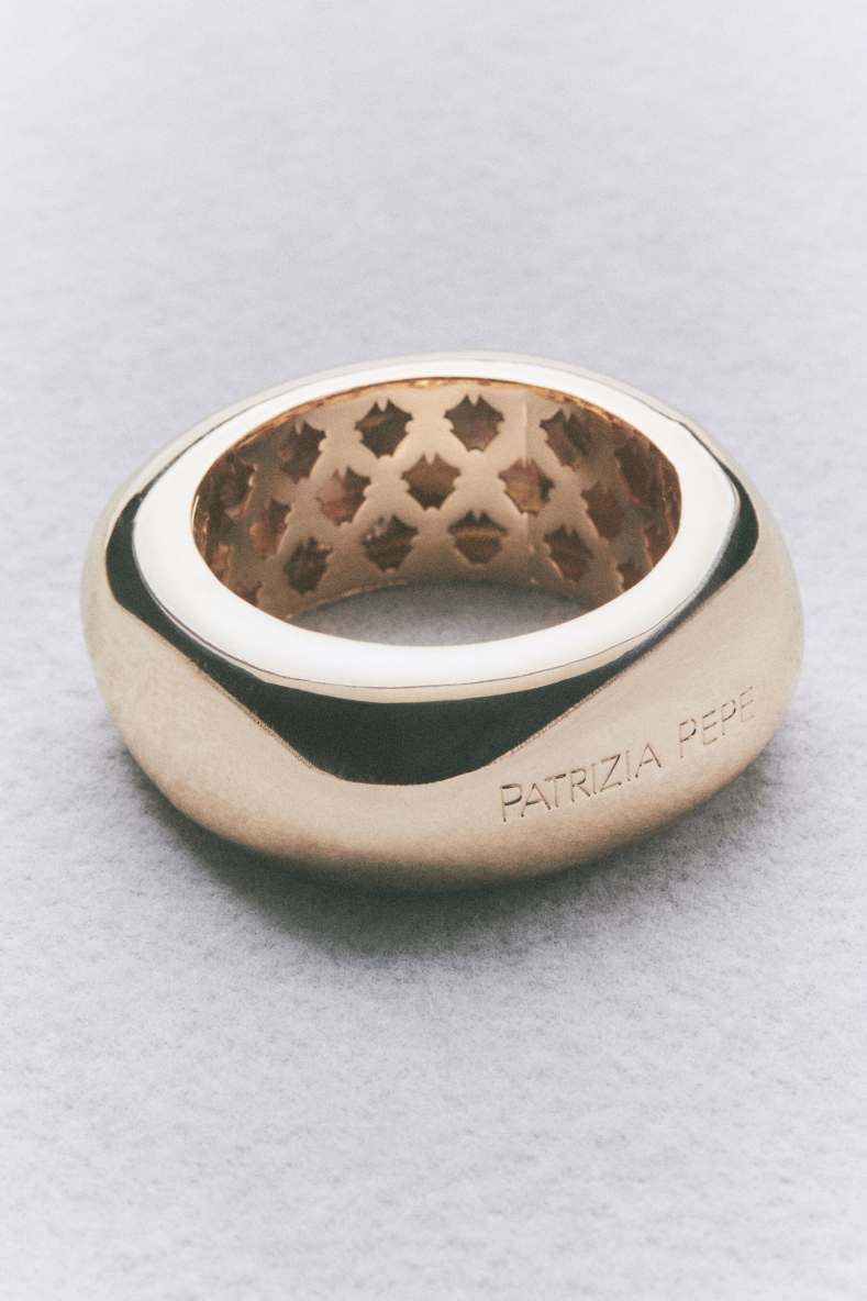 Жёсткий металлический браслет, Золотистый, Patrizia Pepe