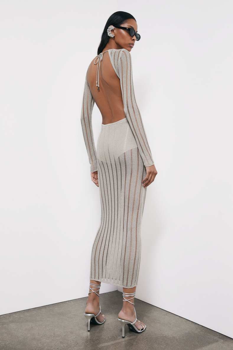 Robe longue en maille, Ivoire, Patrizia Pepe