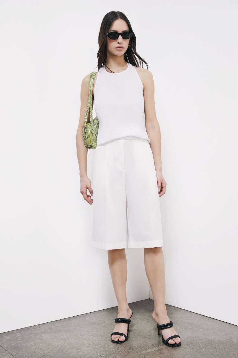 Popeline-Top mit Schn&uuml;rung am R&uuml;cken, Wei&szlig;, Patrizia Pepe