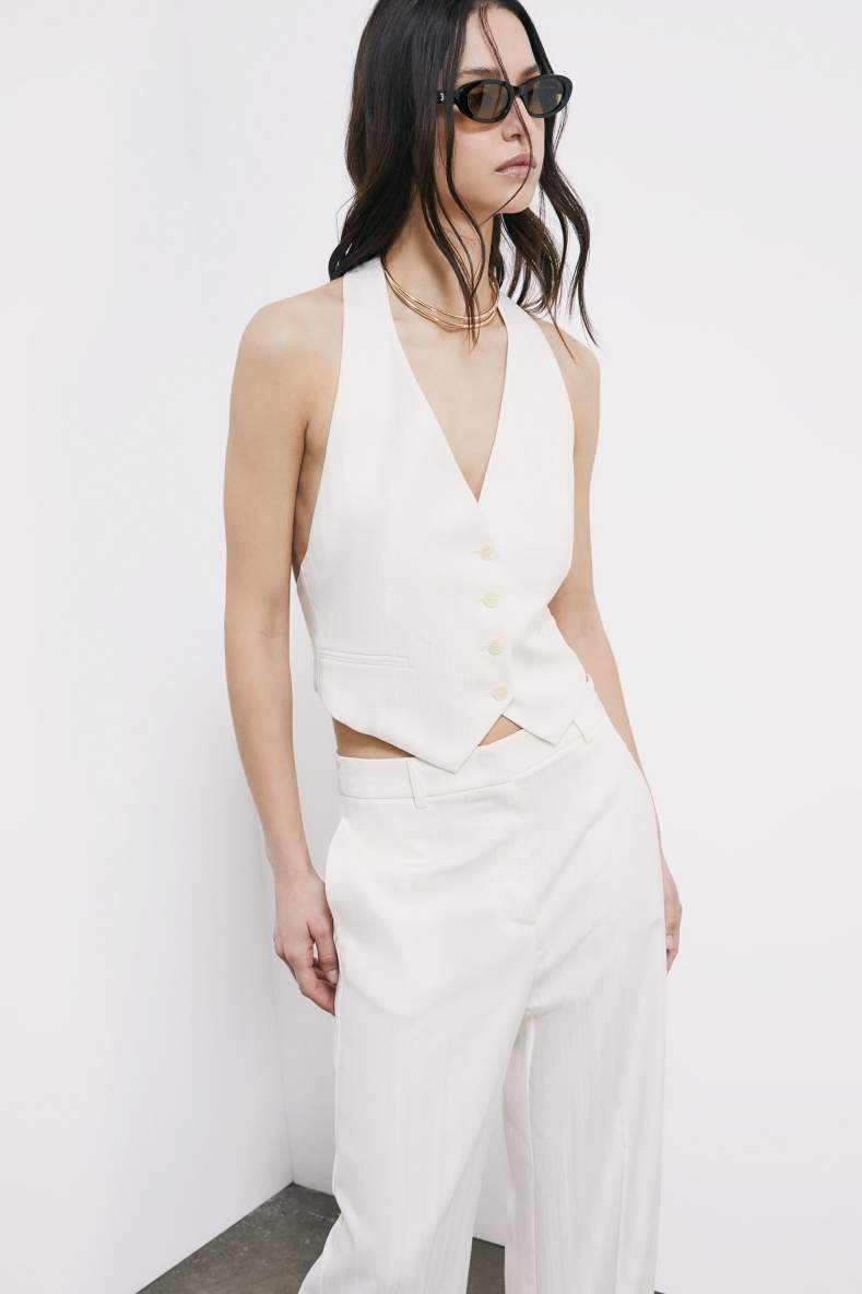 Tailored halter vest, White, Patrizia Pepe
