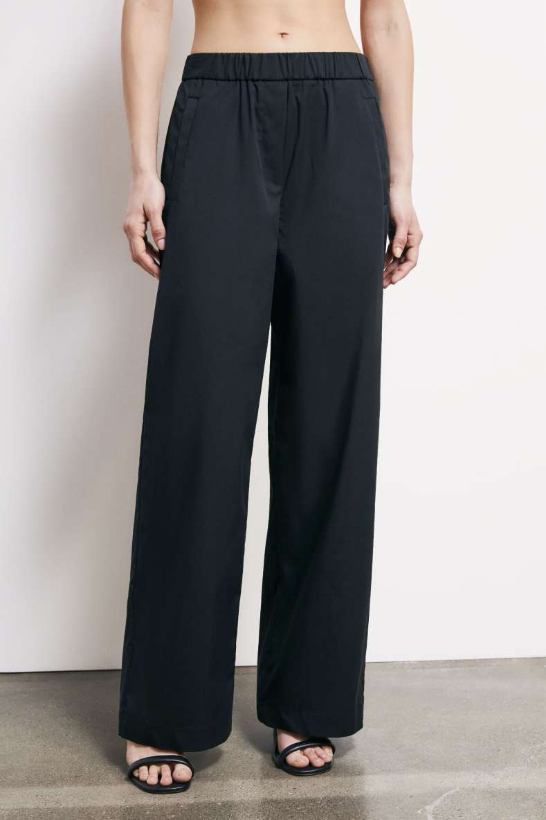 Straight-leg poplin trousers, Black, Patrizia Pepe
