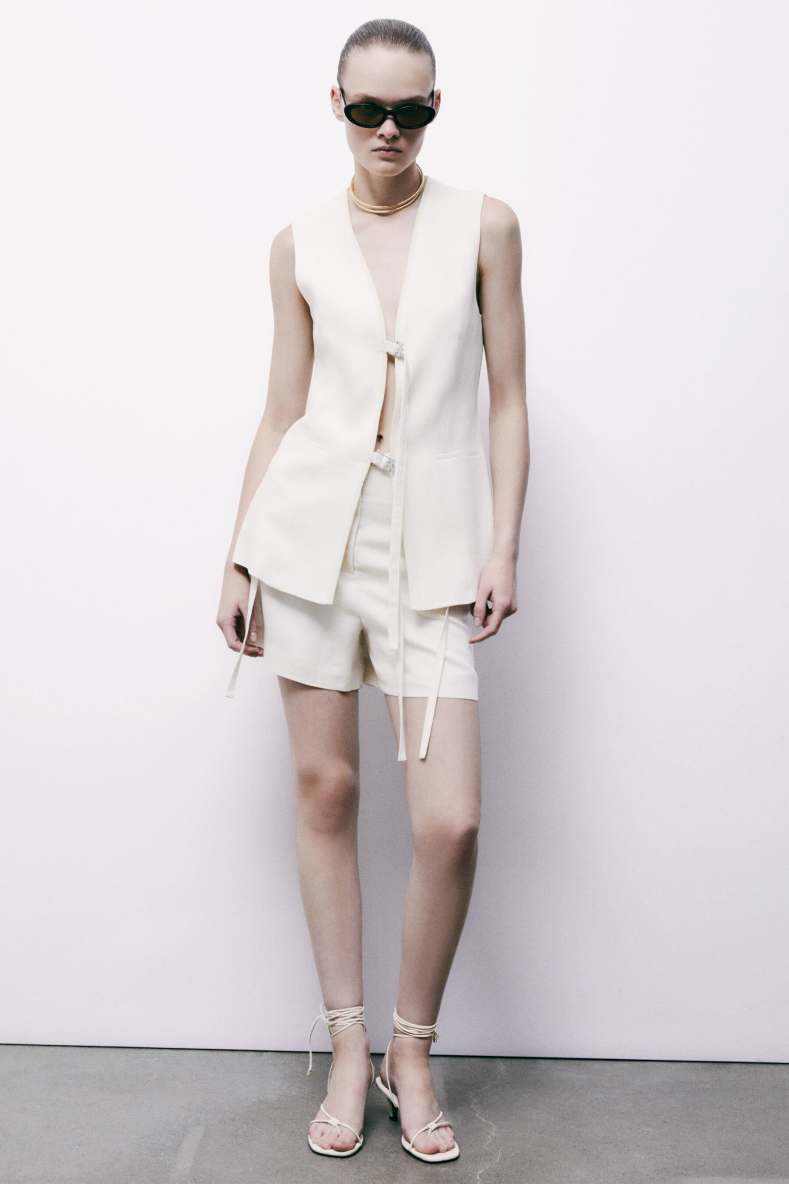 Tailored linen shorts, White, Patrizia Pepe